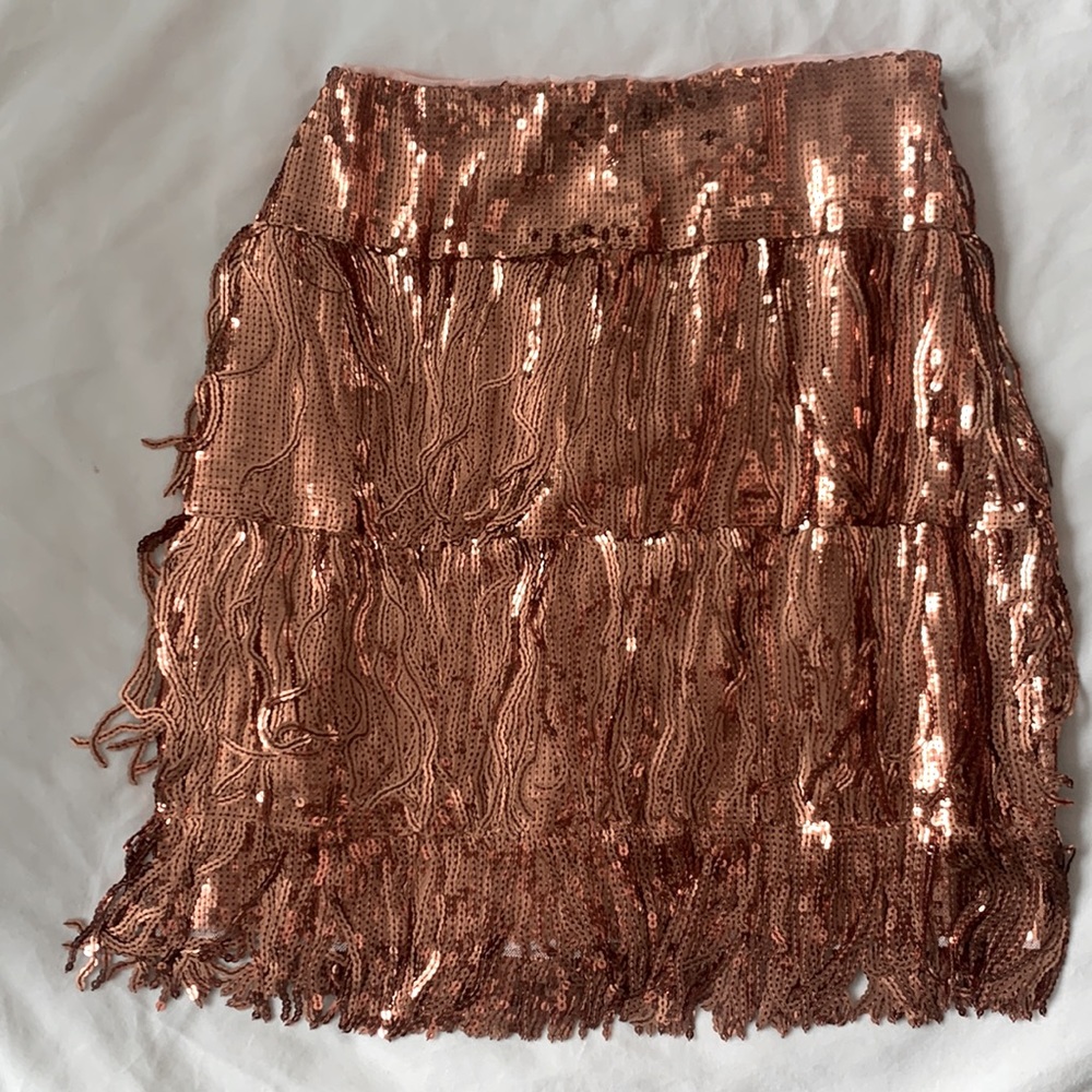 Maeve by Anthropologie Fringed Sequin Skirt